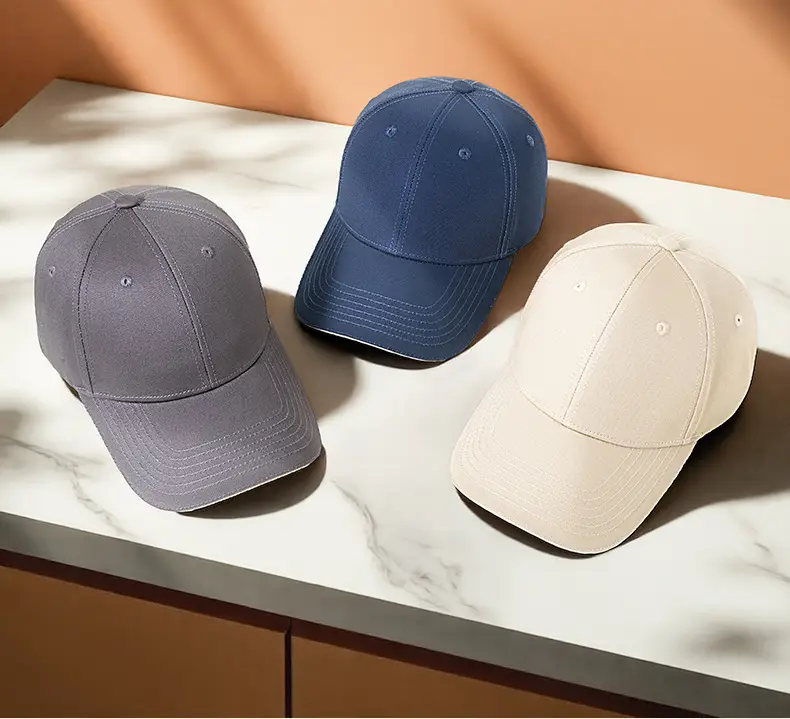 Men Grey Duckbill Baseball Cap Hard Top Breathable Cotton — feature 20