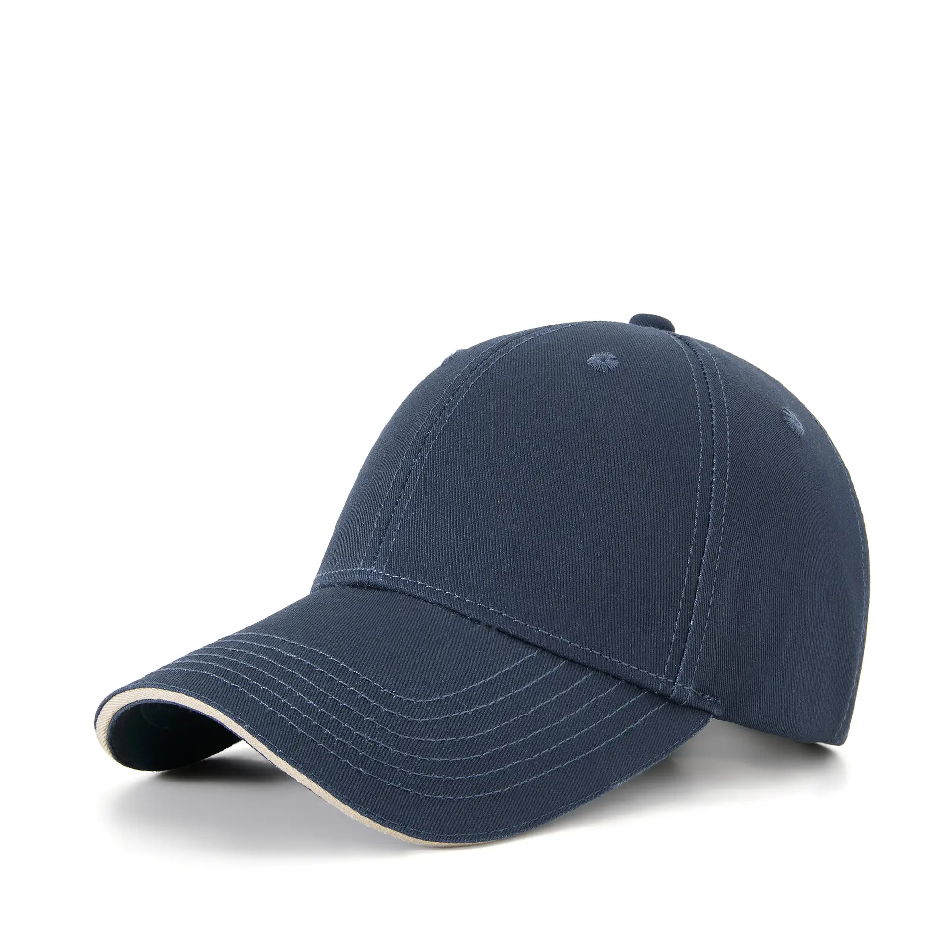 Men Grey Duckbill Baseball Cap Hard Top Breathable Cotton - Image 2