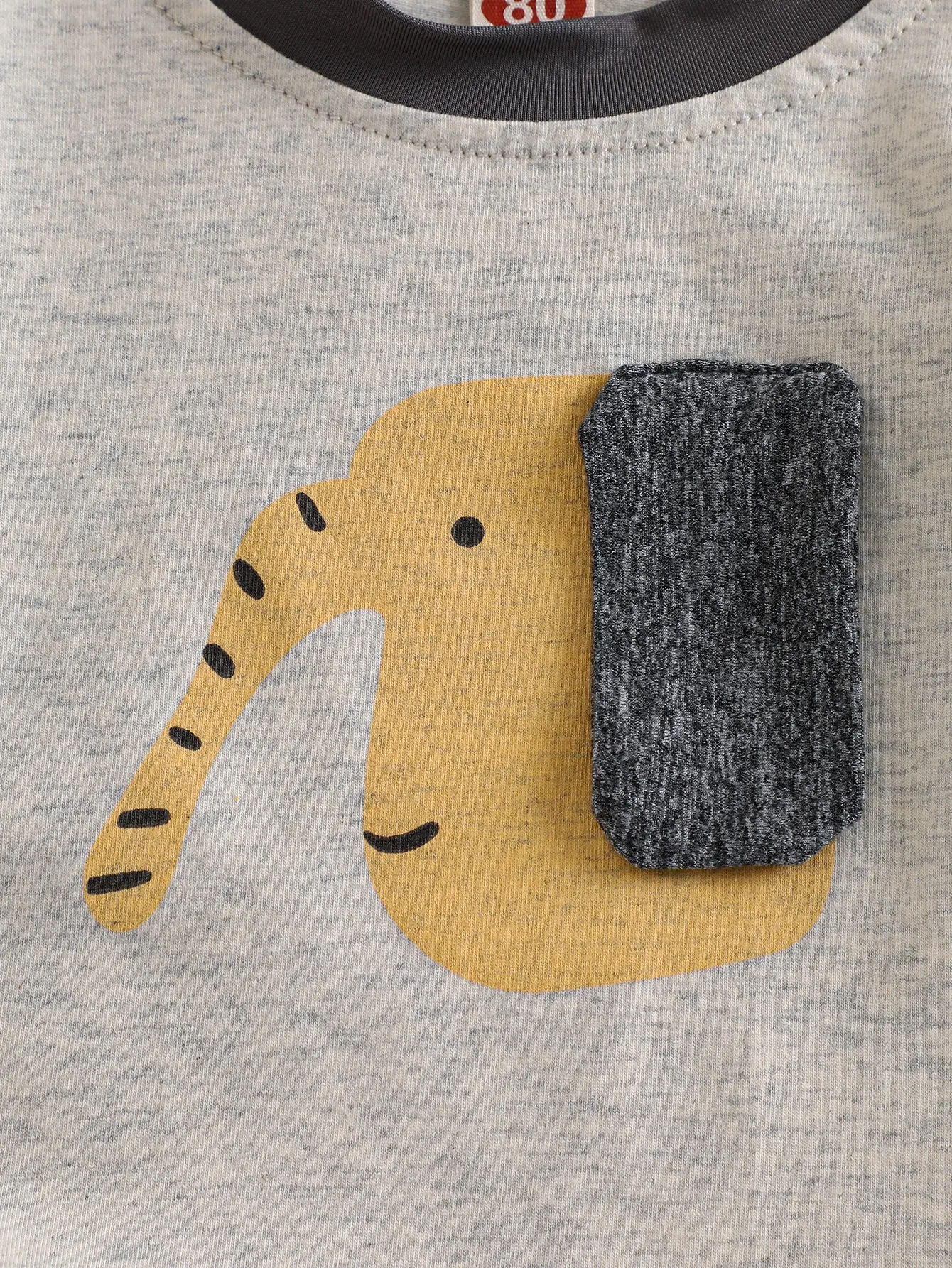Kids Stretchy T-Shirt Gray Elephant Ears Summer Wear