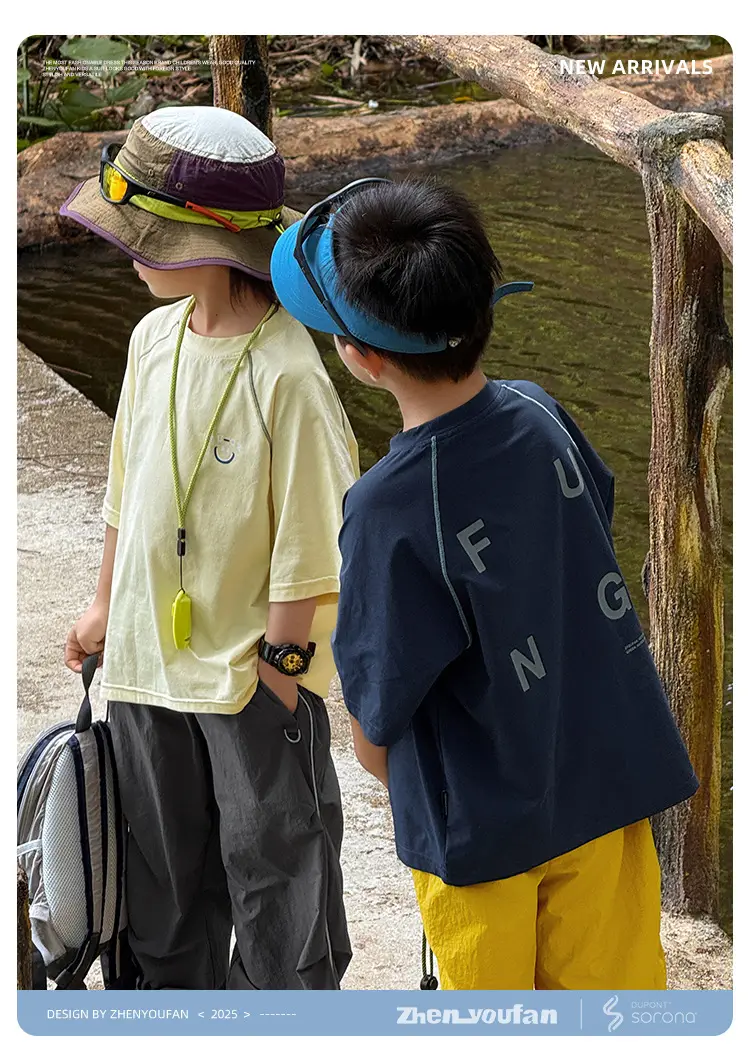 Kids 2026 Summer T-Shirt Set with Hat & Headband — feature 3