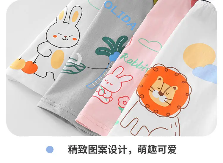 Kids Cartoon T-Shirt Blue White Summer Casual Top — feature 15