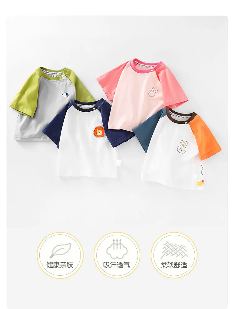 Kids Cartoon T-Shirt Blue White Summer Casual Top — feature 5