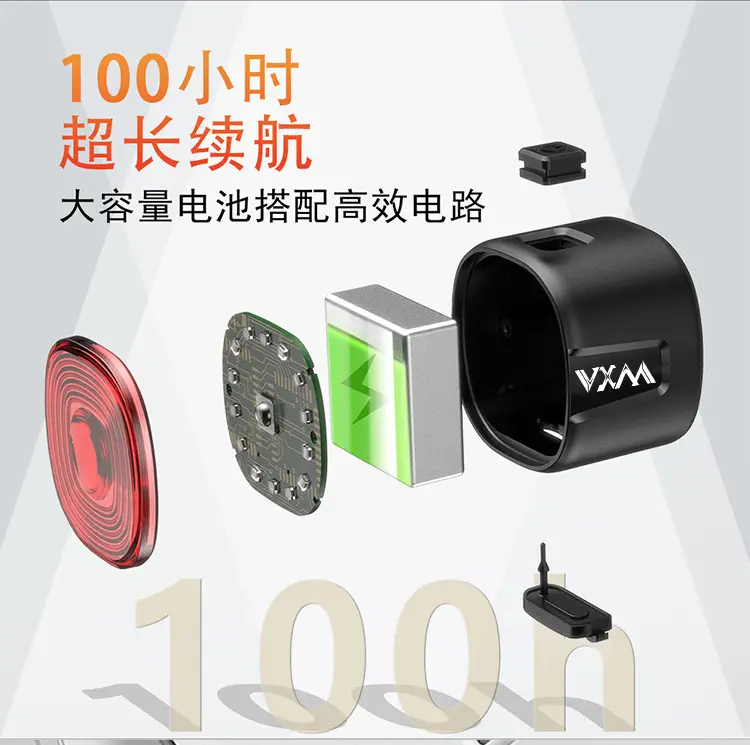 Bicycle intelligent sensor warning brake tail light mountain road bike color night riding USB charging warning light — feature 10