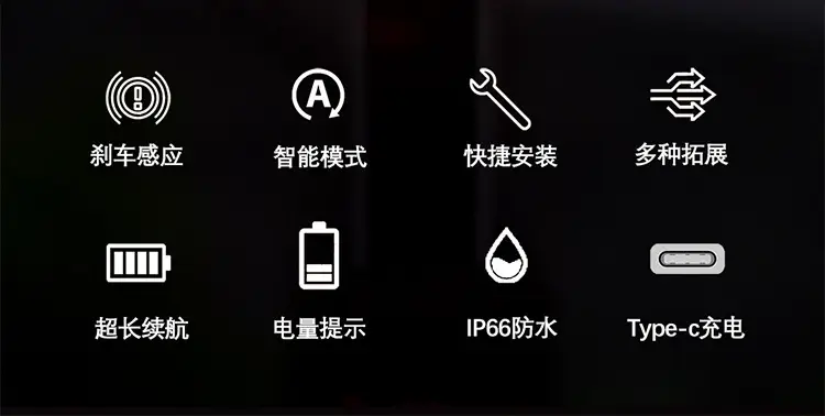 Bicycle intelligent sensor warning brake tail light mountain road bike color night riding USB charging warning light — feature 3