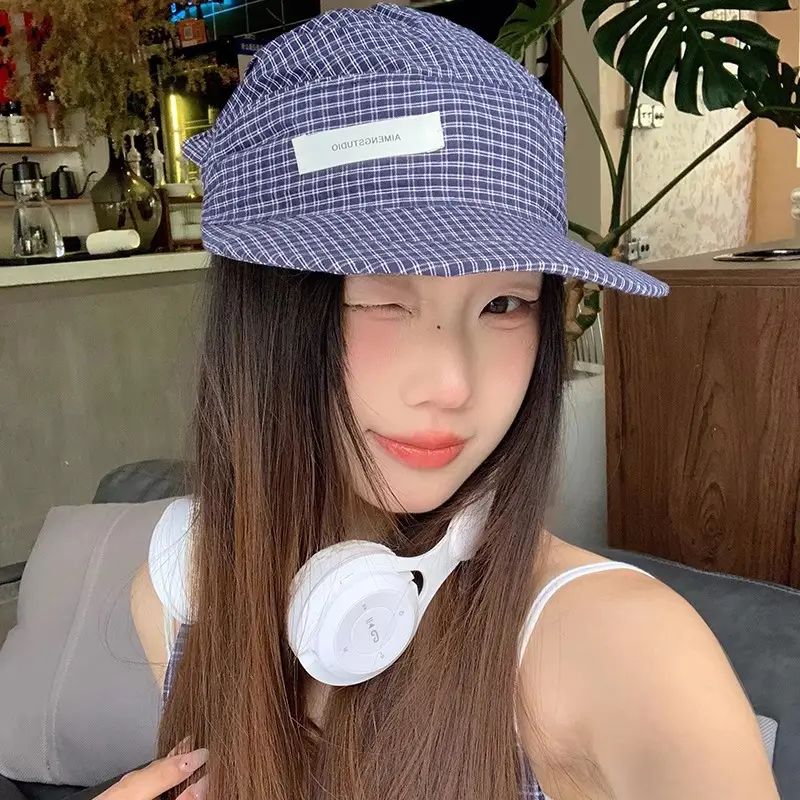 Japanese Style Plaid Duckling Tongue Hat for Women - Image 6