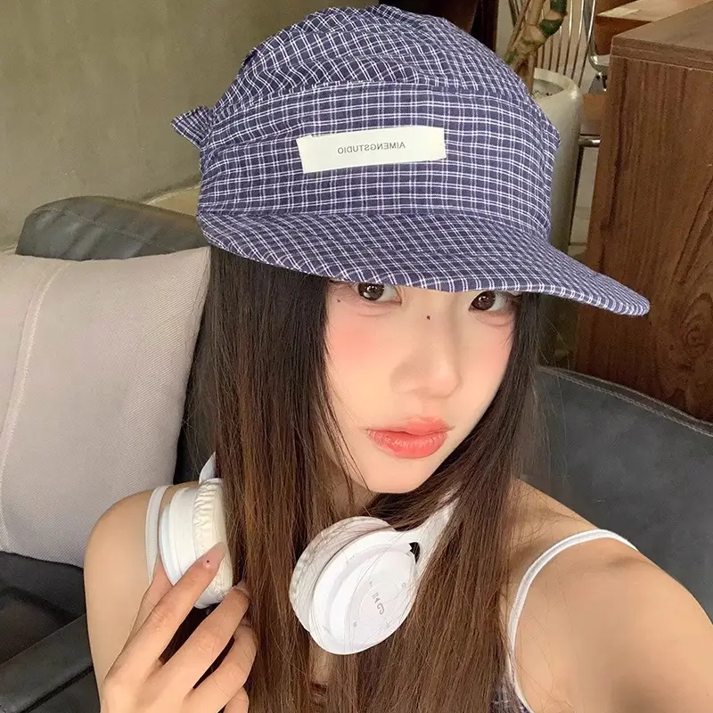 Japanese Style Plaid Duckling Tongue Hat for Women - Image 7