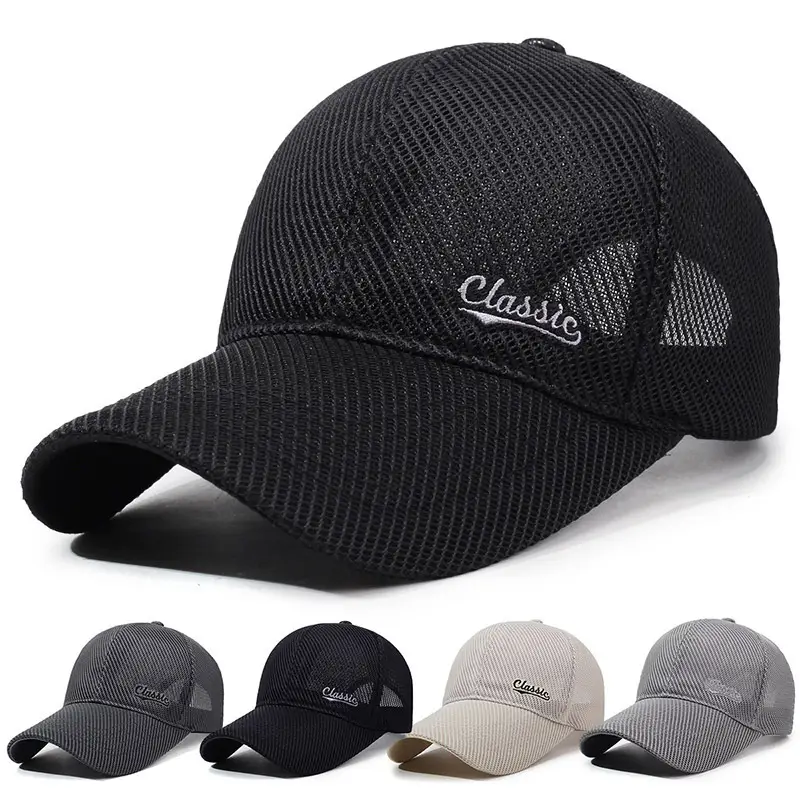 Summer Mesh Baseball Cap with Extended Brim - Image 5