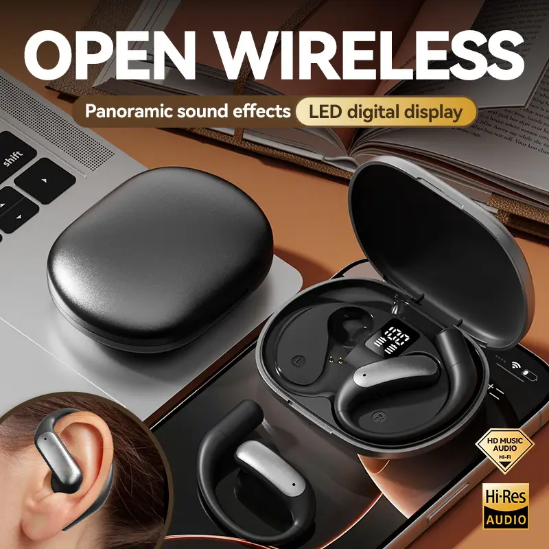 Ai Translation M127 Bluetooth Earphones Wireless Ear-Hook Type Bone Conduction Open Design Non-In-Ear Private Model Noise Reduction Bone Conduction