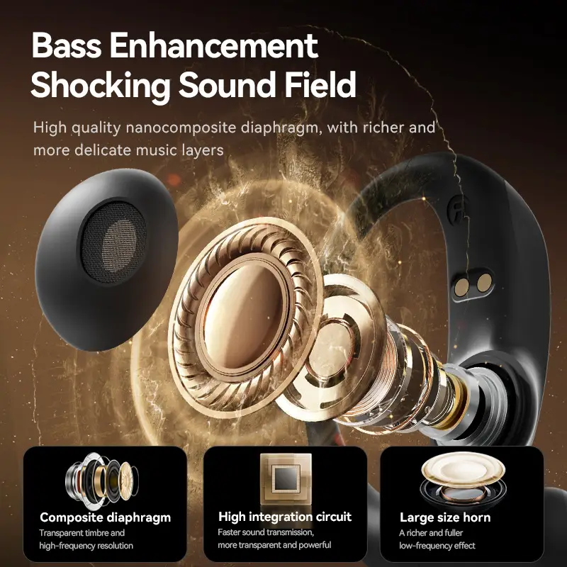 Ai Translation M127 Bluetooth Earphones Wireless Ear-Hook Type Bone Conduction Open Design Non-In-Ear Private Model Noise Reduction Bone Conduction