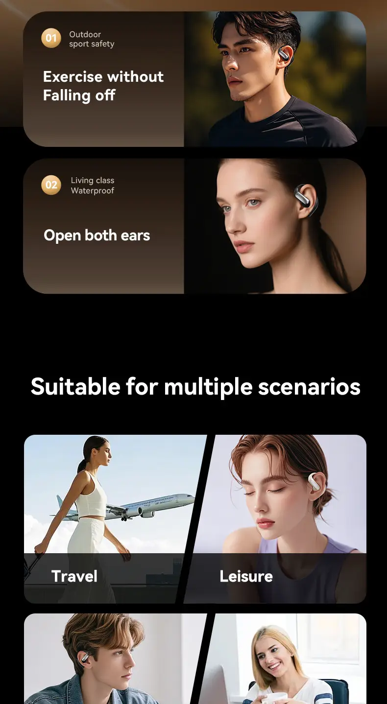 Ai Translation M127 Bluetooth Earphones Wireless Ear-Hook Type Bone Conduction Open Design Non-In-Ear Private Model Noise Reduction Bone Conduction — feature 5