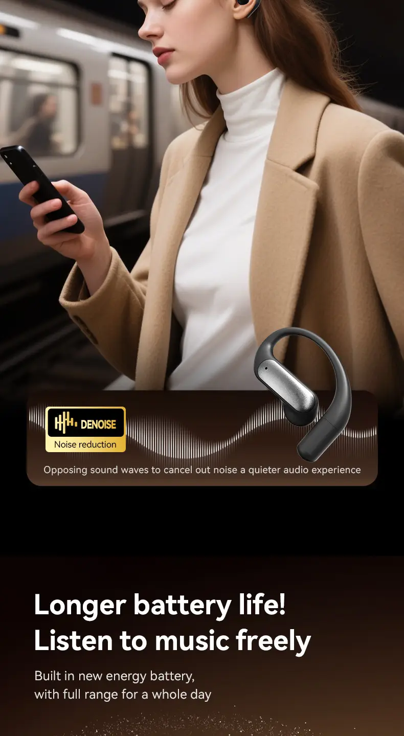 Ai Translation M127 Bluetooth Earphones Wireless Ear-Hook Type Bone Conduction Open Design Non-In-Ear Private Model Noise Reduction Bone Conduction — feature 9
