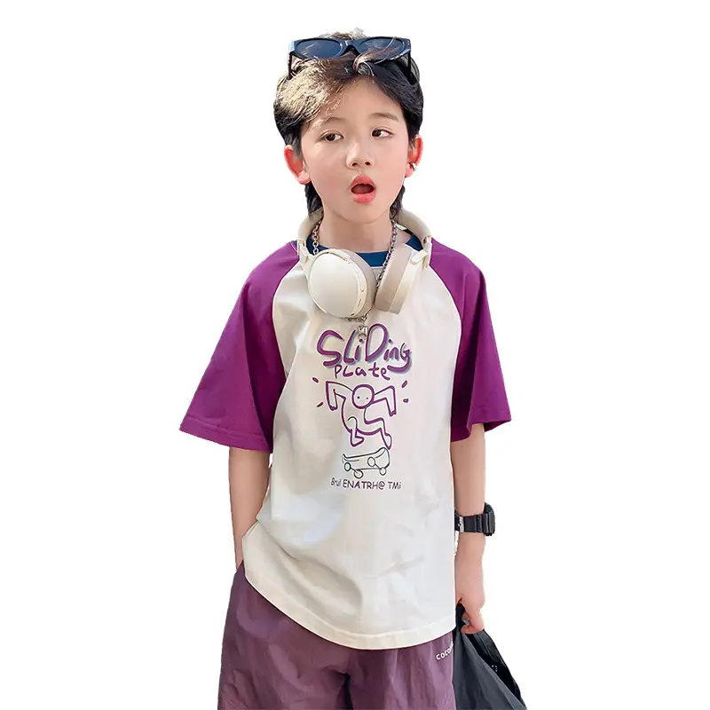 Boys Summer Korean Style Graffiti T-Shirt 2026 - Image 6