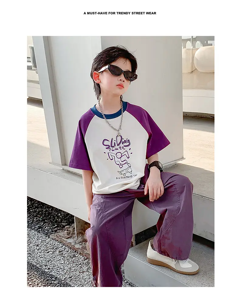 Boys Summer Korean Style Graffiti T-Shirt 2026 — feature 2