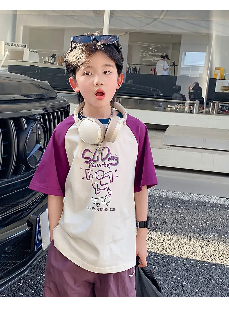 Boys Summer Korean Style Graffiti T-Shirt 2026 — feature 7