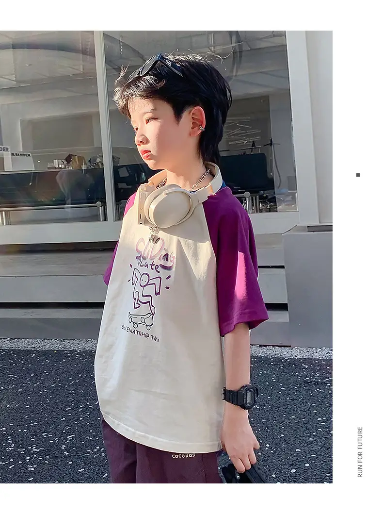 Boys Summer Korean Style Graffiti T-Shirt 2026 — feature 8