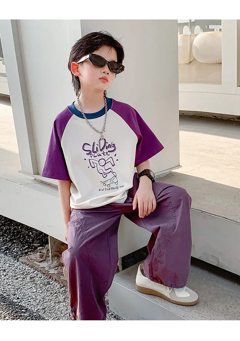 Boys Summer Korean Style Graffiti T-Shirt 2026 — feature 9