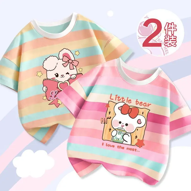 Girls' Striped T-Shirts 2023 New Arrival - Image 3