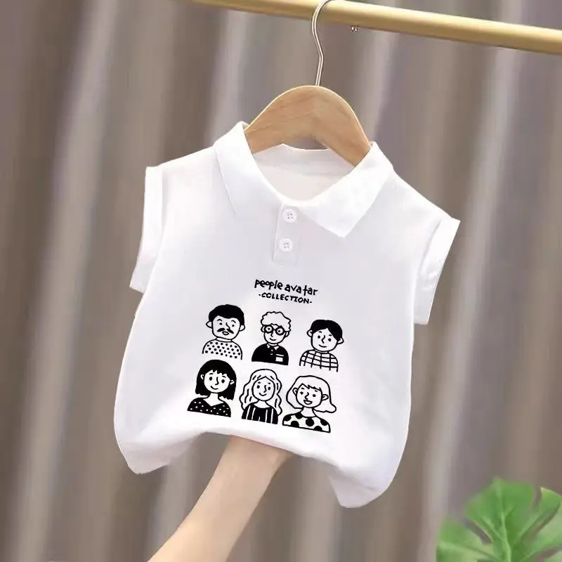 Baby Polo Shirt White Cotton Sleeveless New Style - Image 8