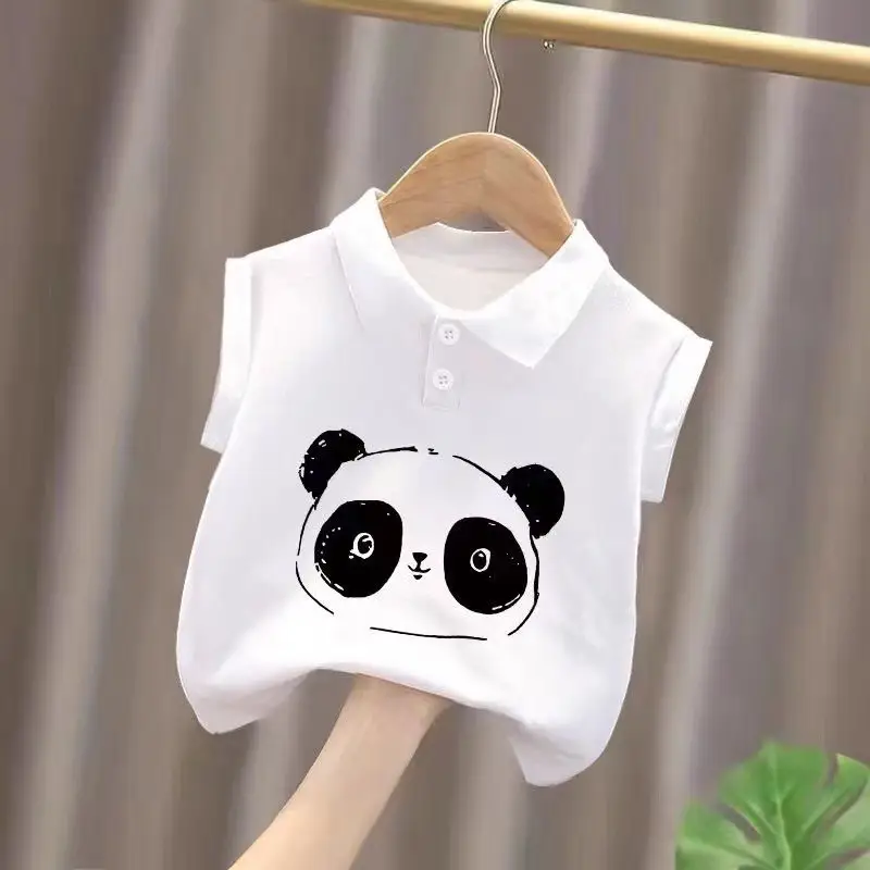 Baby Polo Shirt White Cotton Sleeveless New Style - Image 4