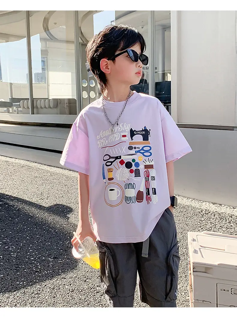Trendy Boys Summer T-Shirt Cartoon Print Loose Fit — feature 16
