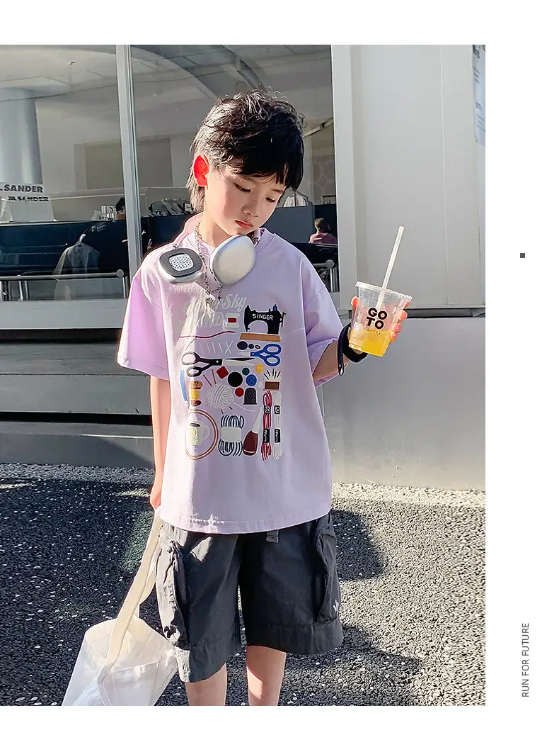Trendy Boys Summer T-Shirt Cartoon Print Loose Fit — feature 17