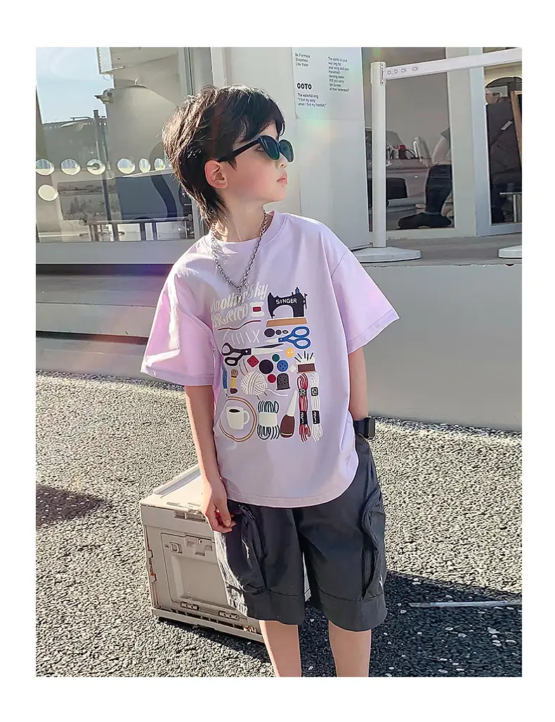 Trendy Boys Summer T-Shirt Cartoon Print Loose Fit — feature 19