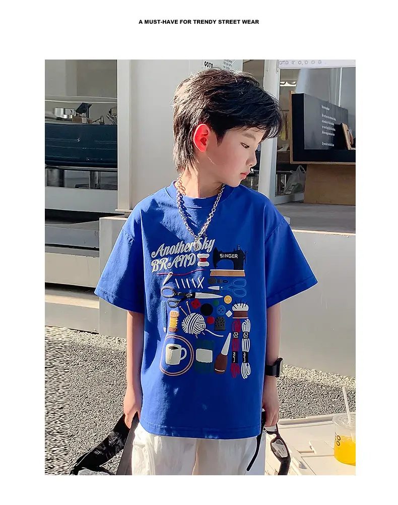 Trendy Boys Summer T-Shirt Cartoon Print Loose Fit — feature 2