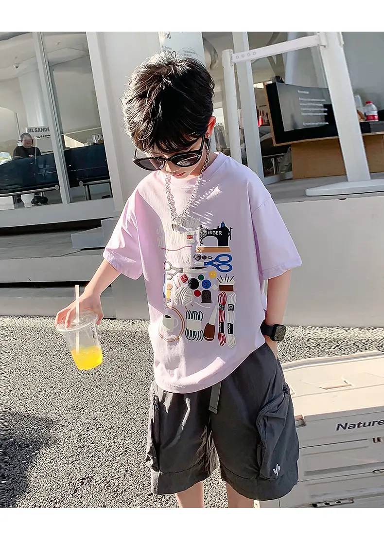 Trendy Boys Summer T-Shirt Cartoon Print Loose Fit — feature 21