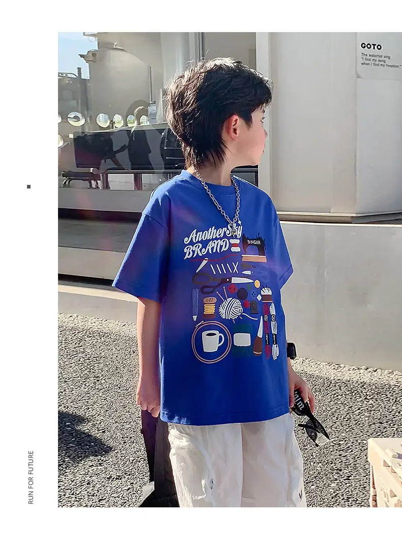 Trendy Boys Summer T-Shirt Cartoon Print Loose Fit — feature 23