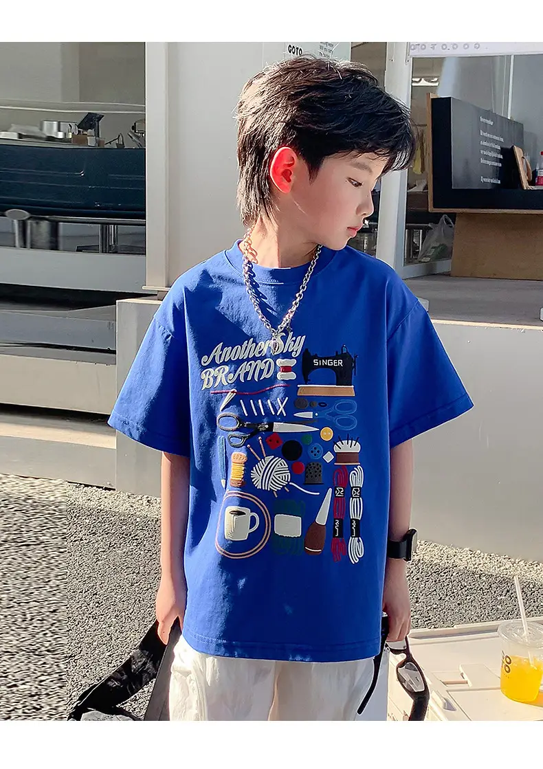 Trendy Boys Summer T-Shirt Cartoon Print Loose Fit — feature 24