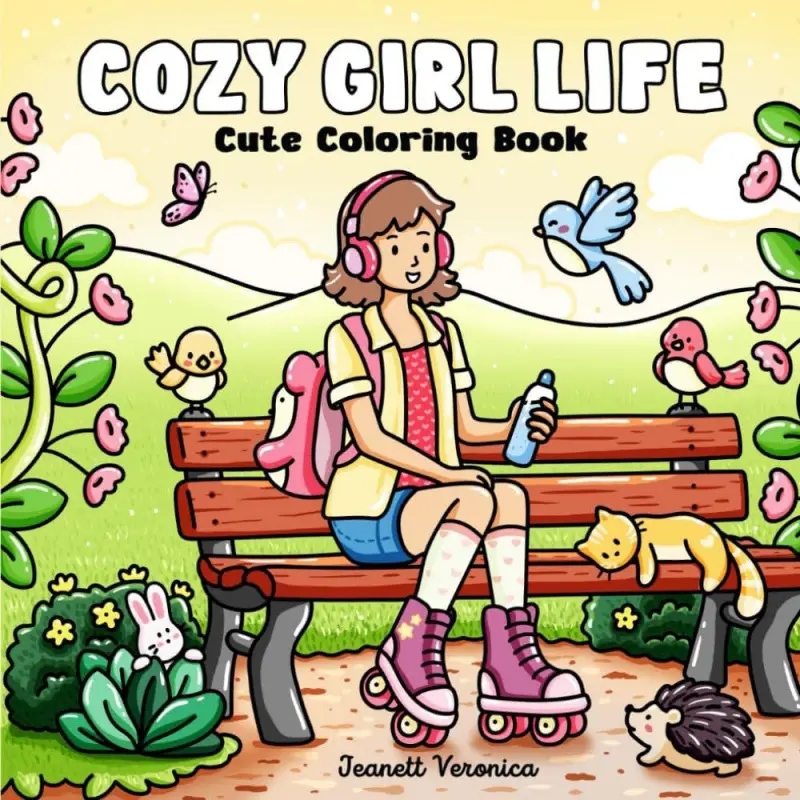 Little Cuddles Adult and Teen Coloring Book Cute Animal Friends Cross Border Coloring Book