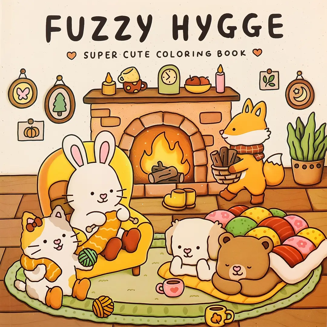 Little Cuddles Adult and Teen Coloring Book Cute Animal Friends Cross Border Coloring Book