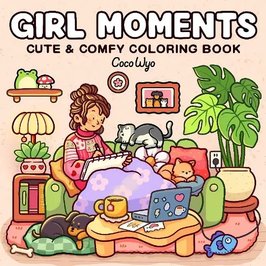 Little Cuddles Adult and Teen Coloring Book Cute Animal Friends Cross Border Coloring Book