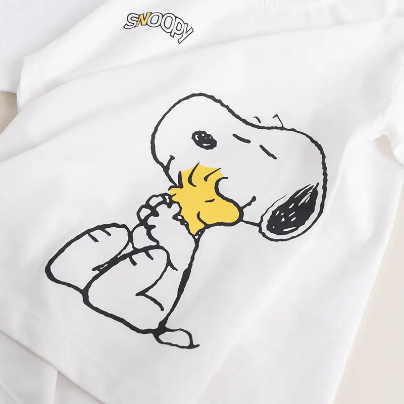 Boys Cotton Cartoon T-Shirt White Small Medium