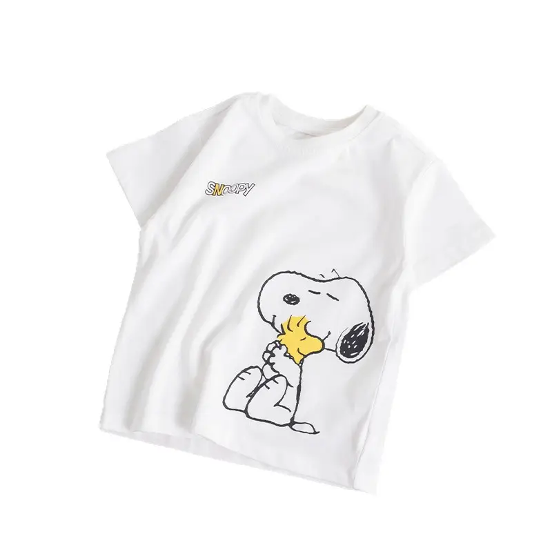 Boys Cotton Cartoon T-Shirt White Small Medium