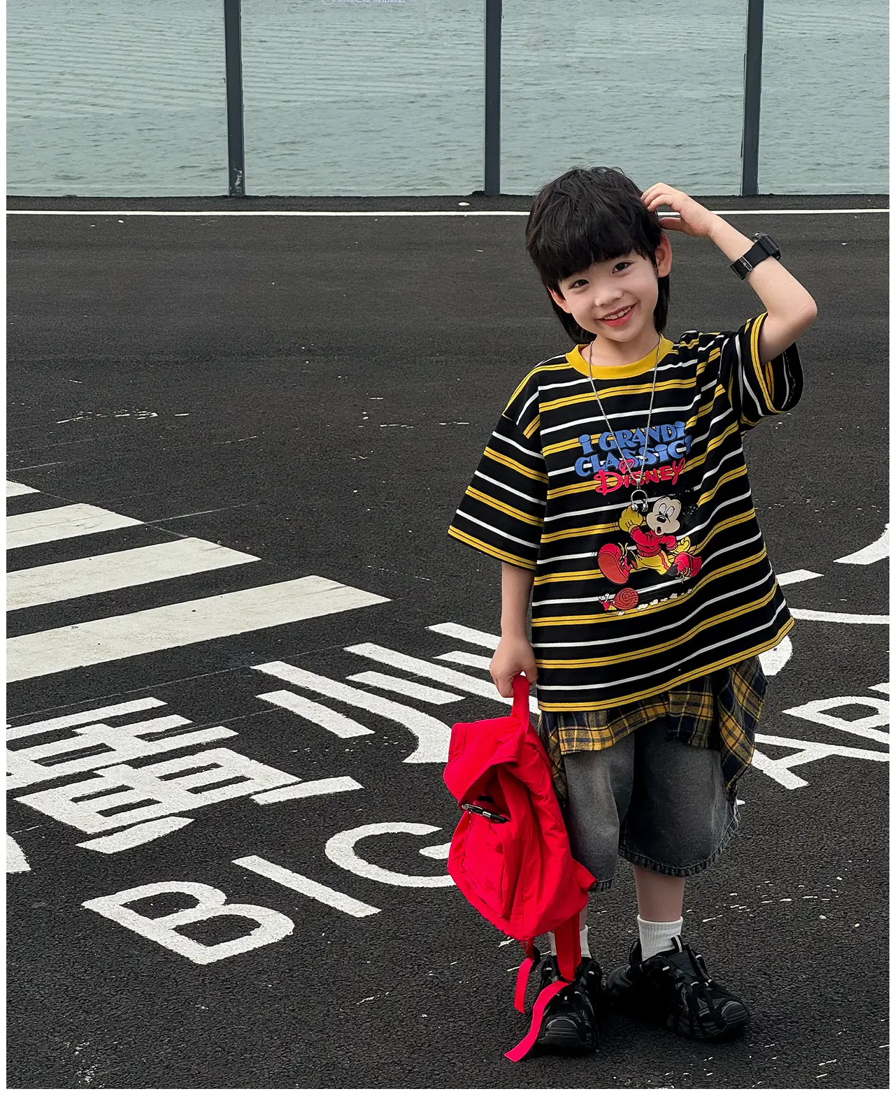 Naughty Rabbit 2025 Boy's Summer T-Shirt Cartoon Print Split Striped — feature 14