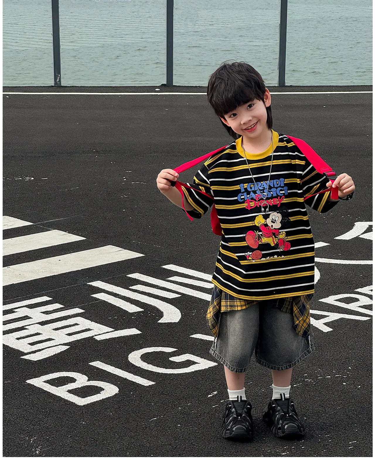 Naughty Rabbit 2025 Boy's Summer T-Shirt Cartoon Print Split Striped — feature 15