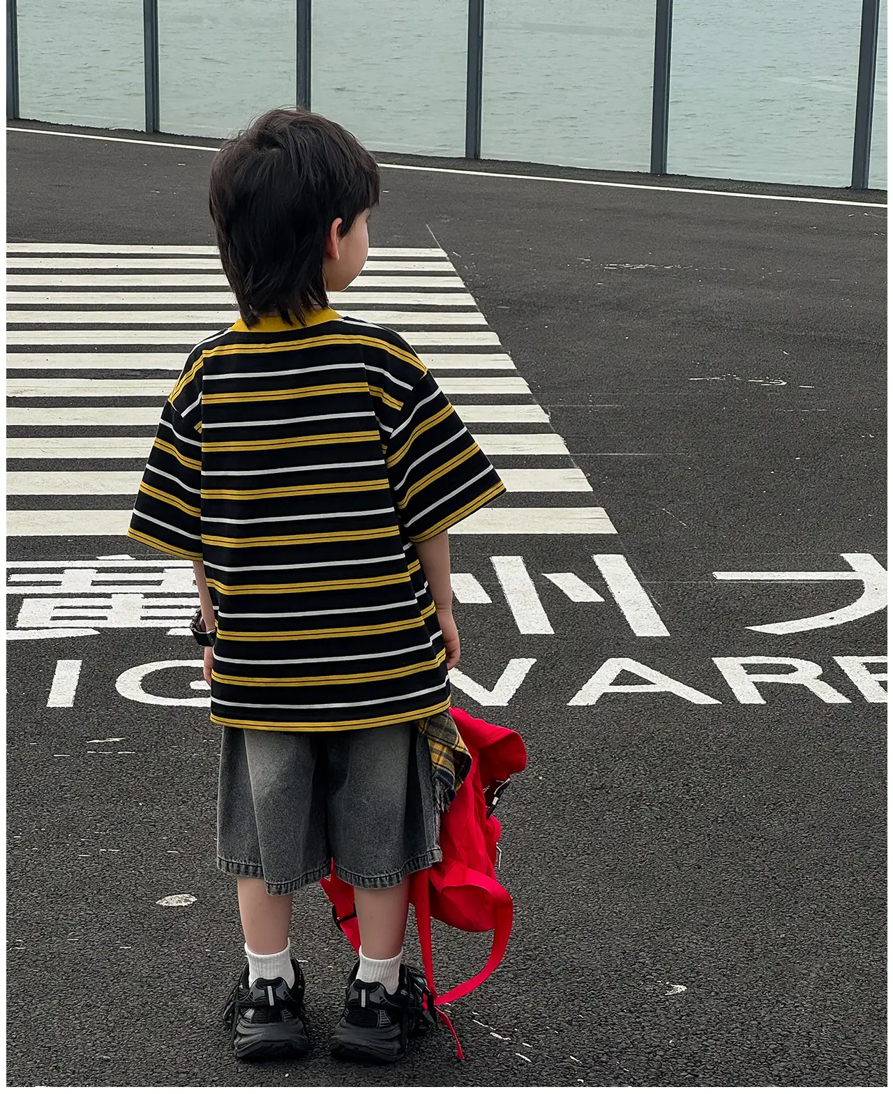 Naughty Rabbit 2025 Boy's Summer T-Shirt Cartoon Print Split Striped — feature 17