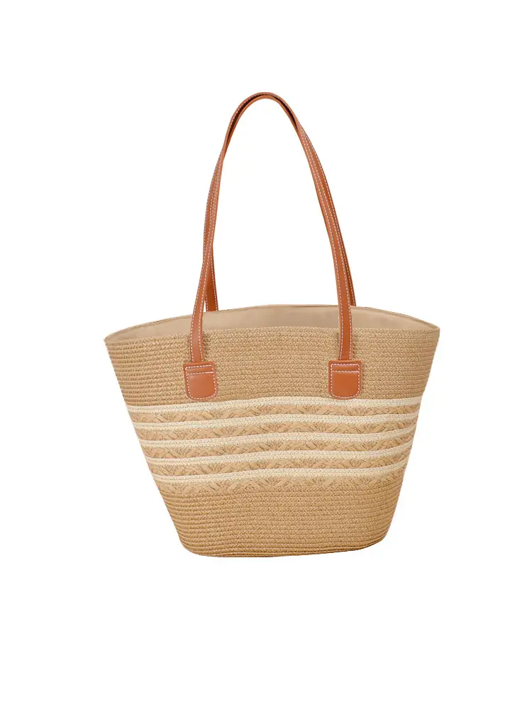 Large Straw Bag for Women Commuter Tote Bag - Image 9