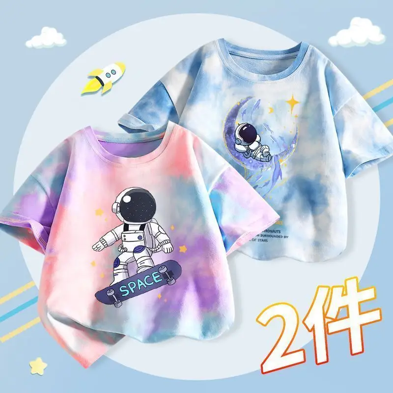 Boys Tie-Dye T-Shirt 2025 Summer Short Sleeve
