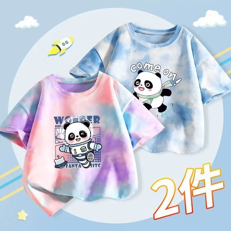 Boys Tie-Dye T-Shirt 2025 Summer Short Sleeve