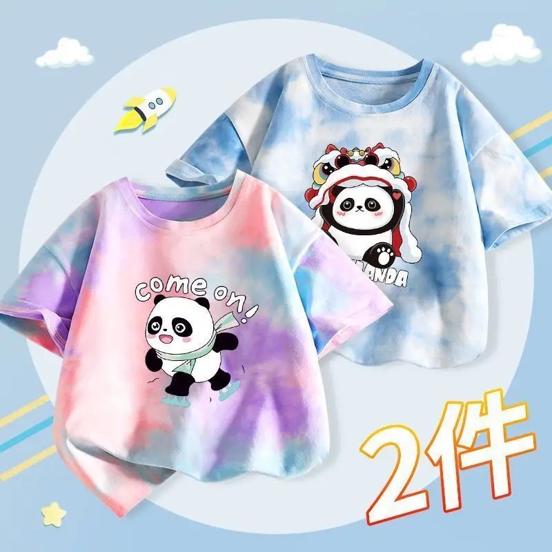 Boys Tie-Dye T-Shirt 2025 Summer Short Sleeve