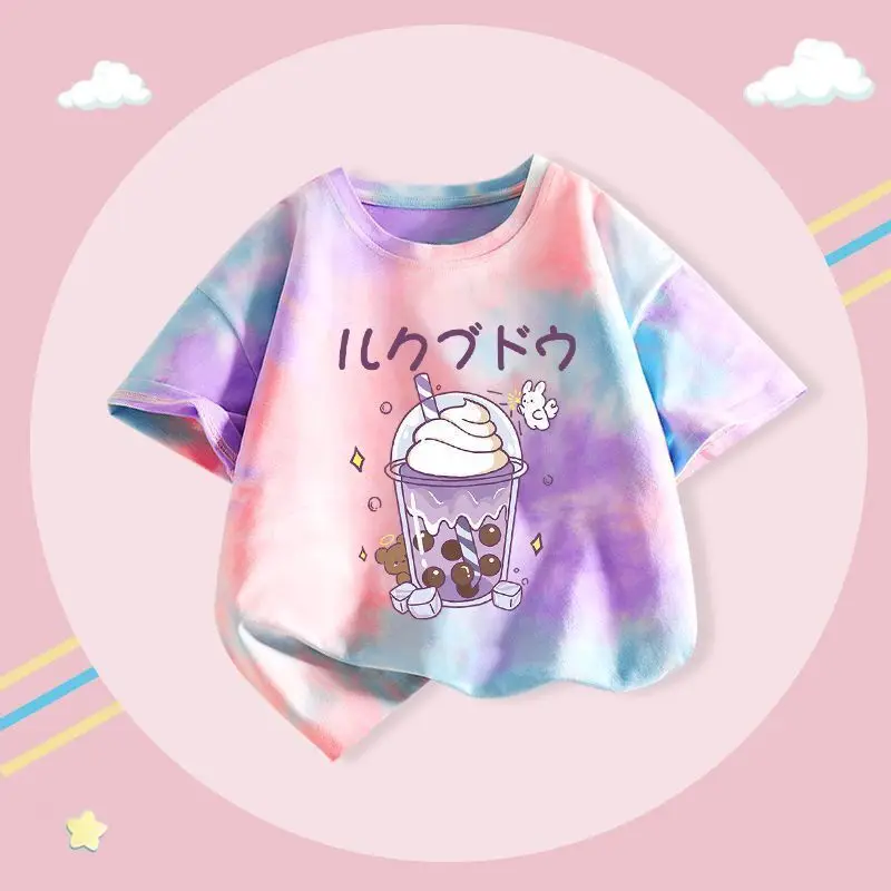 Boys Tie-Dye T-Shirt 2025 Summer Short Sleeve