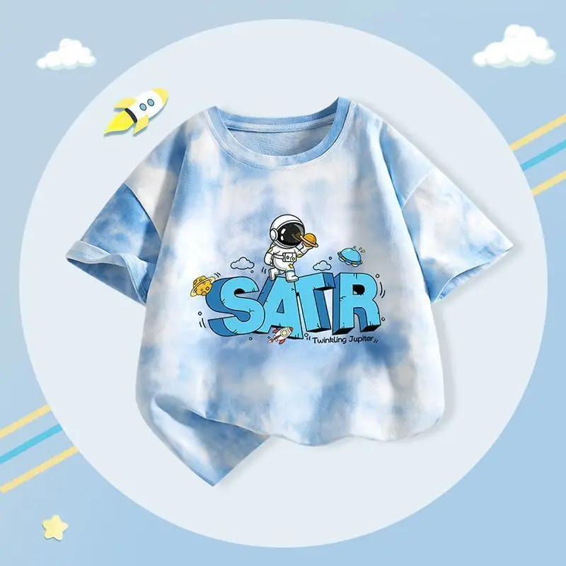 Boys Tie-Dye T-Shirt 2025 Summer Short Sleeve