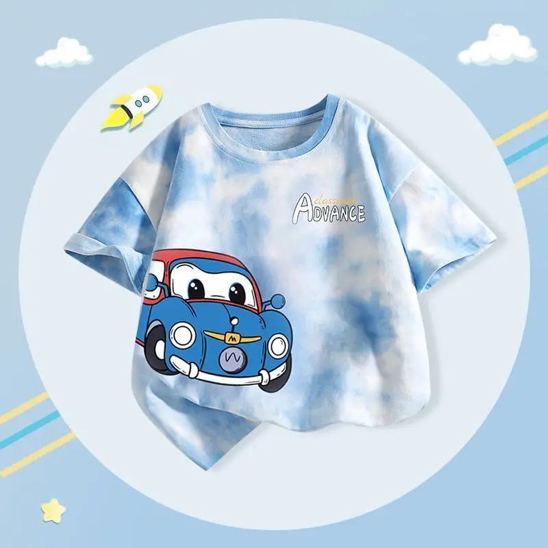 Boys Tie-Dye T-Shirt 2025 Summer Short Sleeve