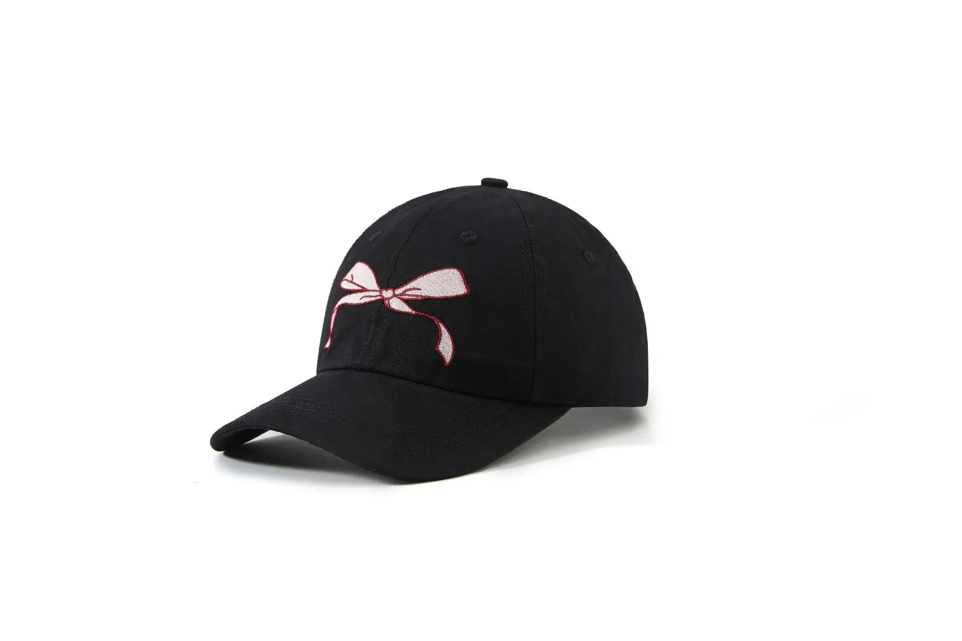 Black Bow Embroidered Baseball Cap for Girls — feature 2