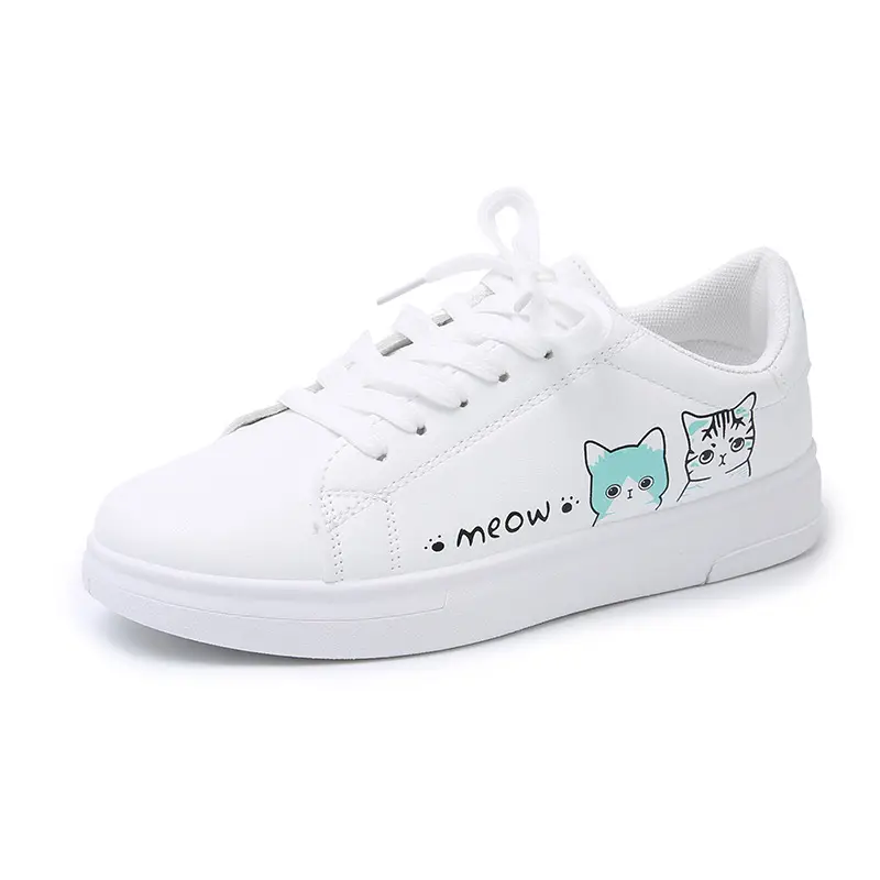Kitty White Shoes Women 2025 Spring and Summer New Korean Style Flat Shoes Casual Shoes Cartoon Breathable Student sneaker