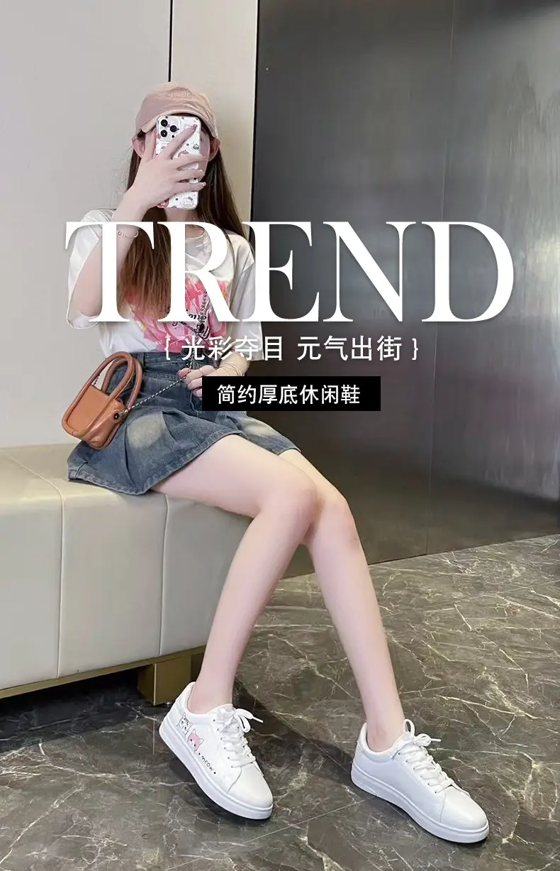 Kitty White Shoes Women 2025 Spring and Summer New Korean Style Flat Shoes Casual Shoes Cartoon Breathable Student sneaker — feature 1