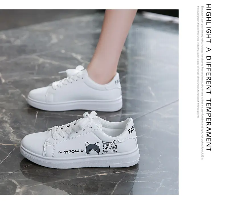 Kitty White Shoes Women 2025 Spring and Summer New Korean Style Flat Shoes Casual Shoes Cartoon Breathable Student sneaker — feature 14