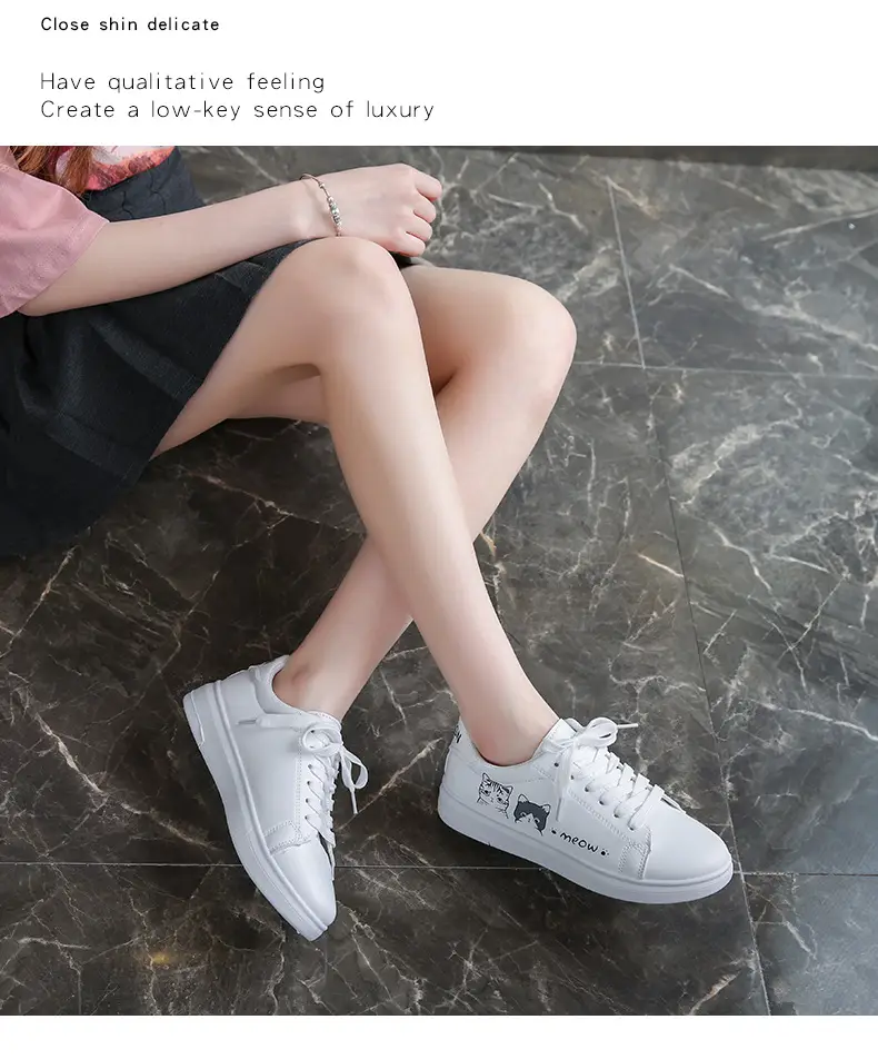 Kitty White Shoes Women 2025 Spring and Summer New Korean Style Flat Shoes Casual Shoes Cartoon Breathable Student sneaker — feature 16
